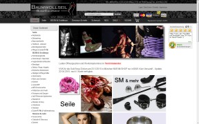 Screenshot Baumwollseil.de - Dein BDSM-Shop